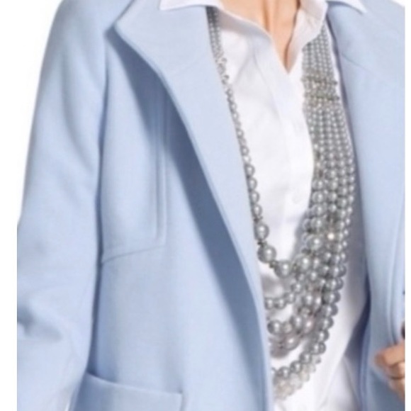 Chico’s 3 Jacket Womens Smooth Plush Fleece Coat Light Blue Open Front XL - Picture 3 of 8